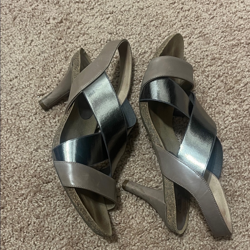Anyi Lu Bella Heels - Latte and Pewter - Picture 3 of 5